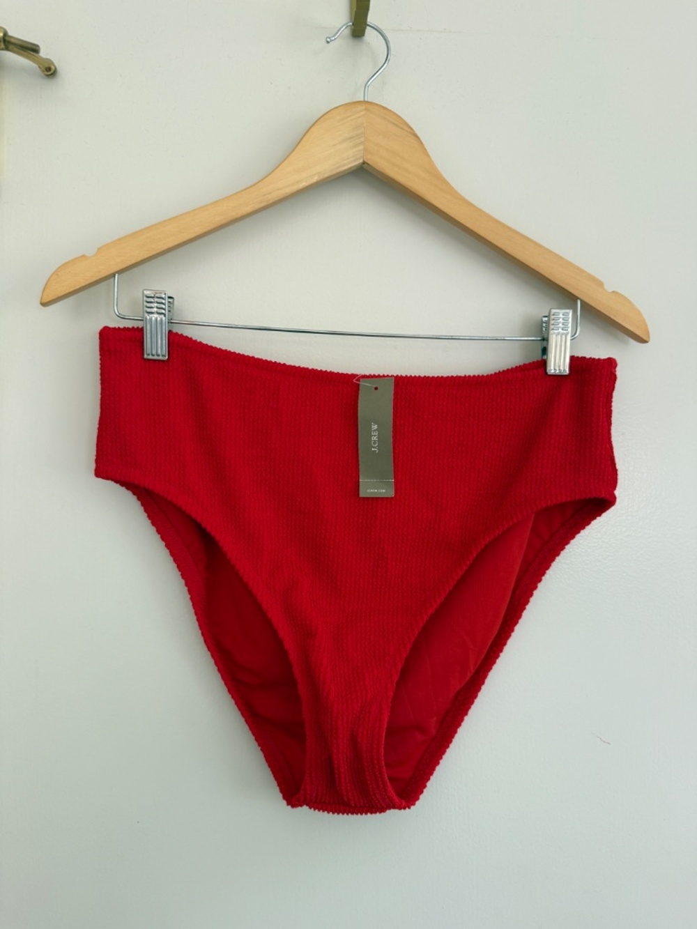 J.Crew Hallie Scrunchie Red Bikini Top and Bottom Brand NWT Size L - Picture 6 of 8